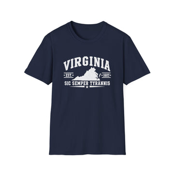 Virginia State T Shirt Sic Semper Tyrannis Vintage Tee product photo 2