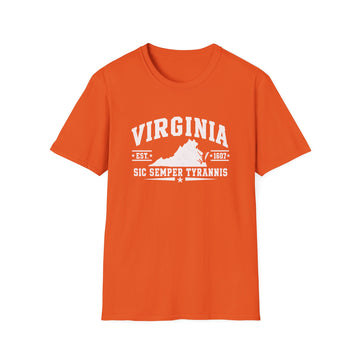 Virginia State T Shirt Sic Semper Tyrannis Vintage Tee product photo 3
