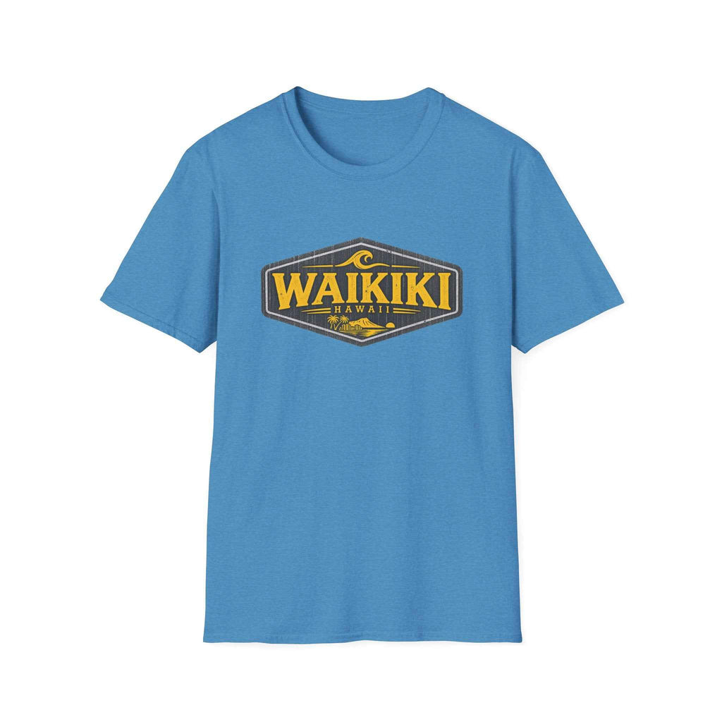 Waikiki Hawaii Vintage Surf T Shirt Retro Island Vacation Tee main product photo