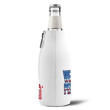 We The People Zip Up Bottle Cooler Sleeve Patriotic USA Koozie product photo 3