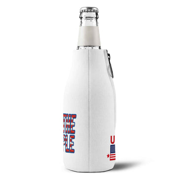 We The People Zip Up Bottle Cooler Sleeve Patriotic USA Koozie product photo 4