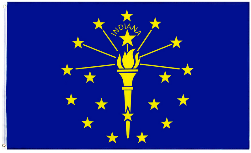 Official Indiana State Flag — Indy Gold Torch, Hoosiers