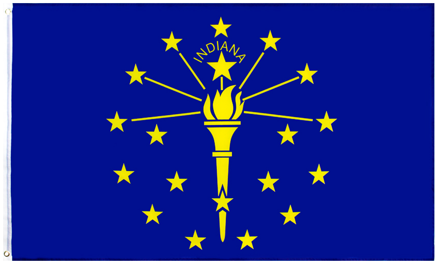 Official Indiana State Flag Indy Gold Torch Hoosiers main product photo