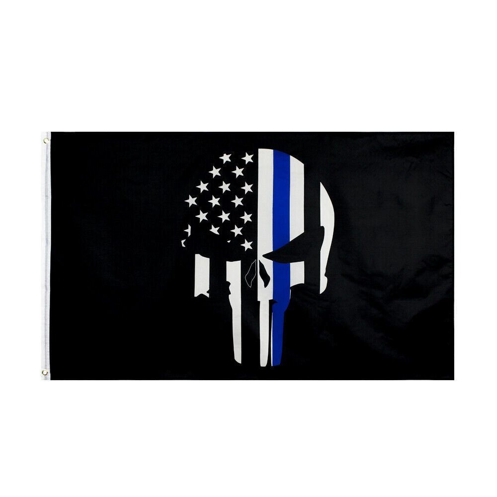 Thin Blue Line Skull Flag Police amp Law Enforcement main product photo