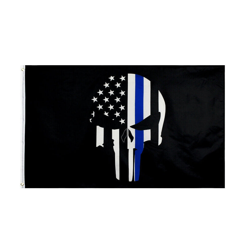 Thin Blue Line Skull Flag Police amp Law Enforcement main product photo