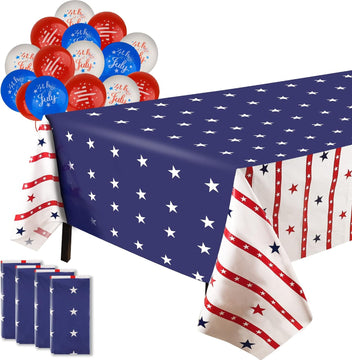 4 Pack 54 x 108 American Flag Disposable Plastic Table cloth 4th of July Tablecloth product photo 2