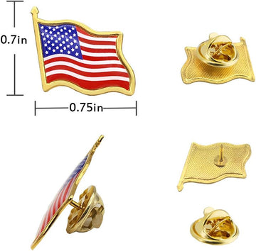 50 American Flag Enamel Lapel Pins USA product photo 2