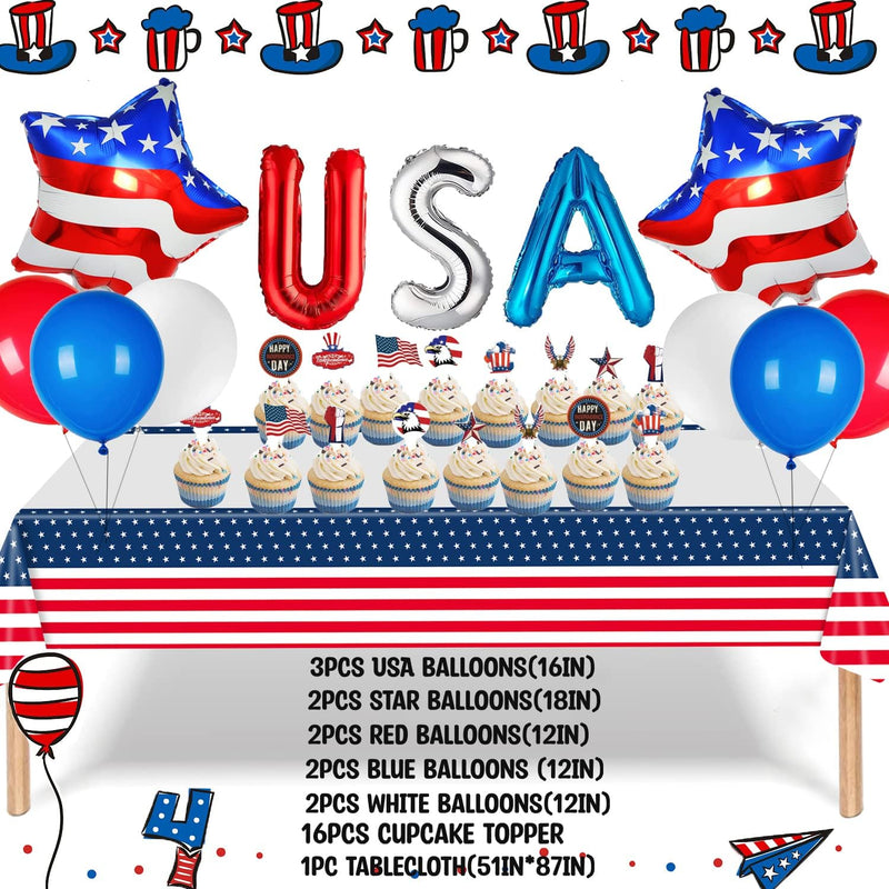 67 Pieces 4th of July patriotic Party Decorations main product photo