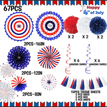 67 Pieces 4th of July patriotic Party Decorations product photo 3