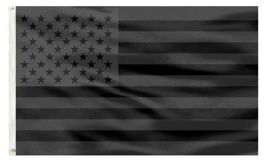 All Black American Flag US Blackout USA (not embroidered)