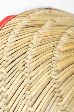 American Flag Straw Hat w/ Red White and Blue Rim