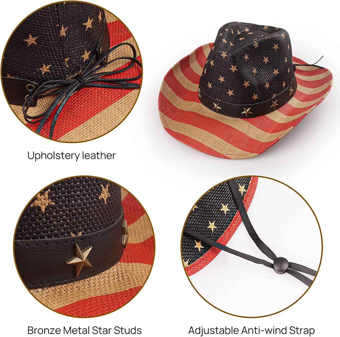 Vintage American Flag Cowboy Hat