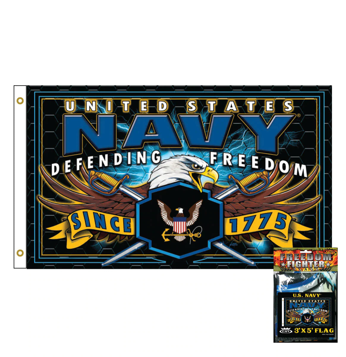 United States US Navy Defending Freedom Since 1775 Flag