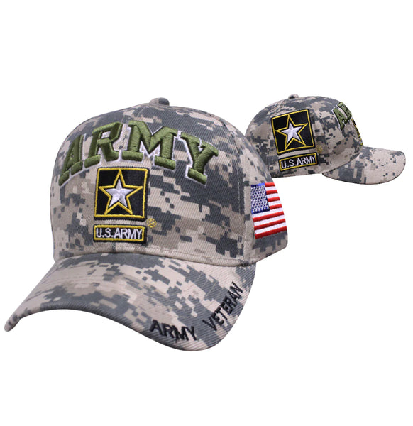 US Army Veteran Baseball Hat | Embroidered on Digital Camo Licensed