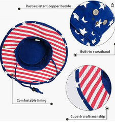 American Flag Inspired Bucket Hat - Fishing Cap