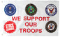 We Support Our Troops Flag With Military Branch Logos Flag