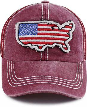 America USA Shaped Patch Flag Trucker Hat for Women product photo 5