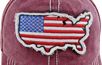 America USA Shaped Patch Flag Trucker Hat for Women product photo 6