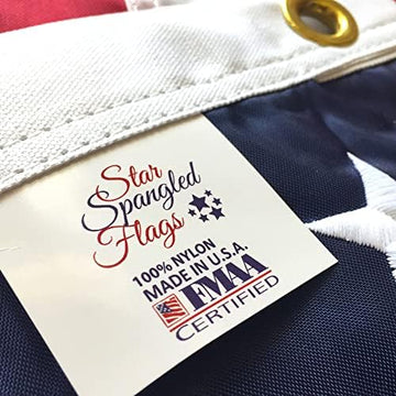 American Flag Made In USA Tough Long Lasting Nylon Outdoor Embroidered Stars product photo 4