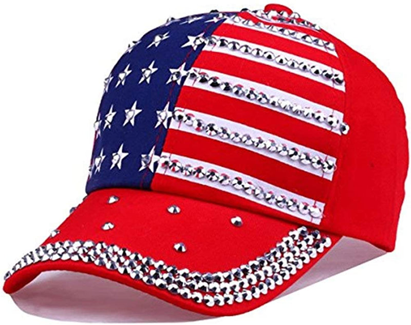 4th of July Hat American Flag Bling Baseball Caps for Women main product photo