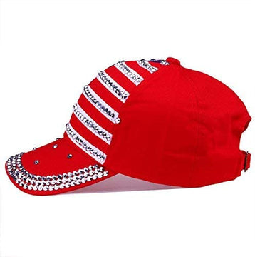 4th of July Hat American Flag Bling Baseball Caps for Women product photo 6