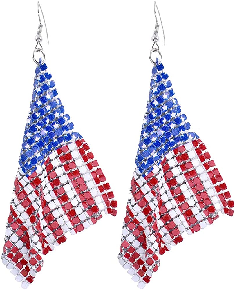 American Flag Dangle Earrings main product photo