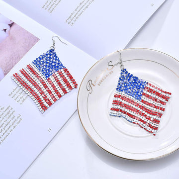 American Flag Dangle Earrings product photo 3