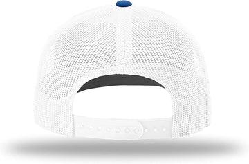American Flag Embroidered trucker Hat Blue w White Mesh product photo 2