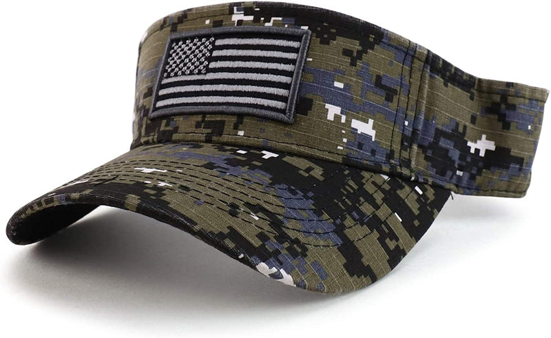 American Flag Embroidered on Digital Camo Visor Choice of Colors main product photo