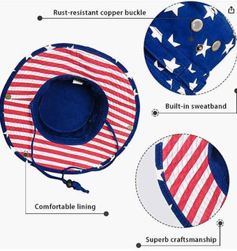 American Flag Inspired Bucket Hat Fishing Cap product photo 3