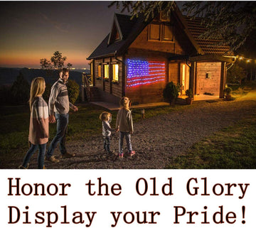 American Flag Lights Outdoor Solar Powered 420 Super Bright LED 6 5ft x 3 28ft product photo 5