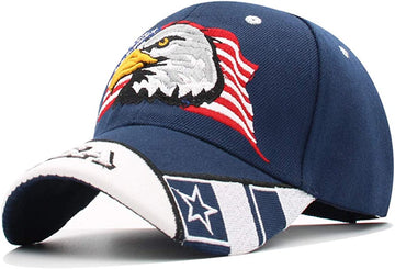 American Flag Patriotic Eagle Embossed Camo Baseball Hat product photo 5