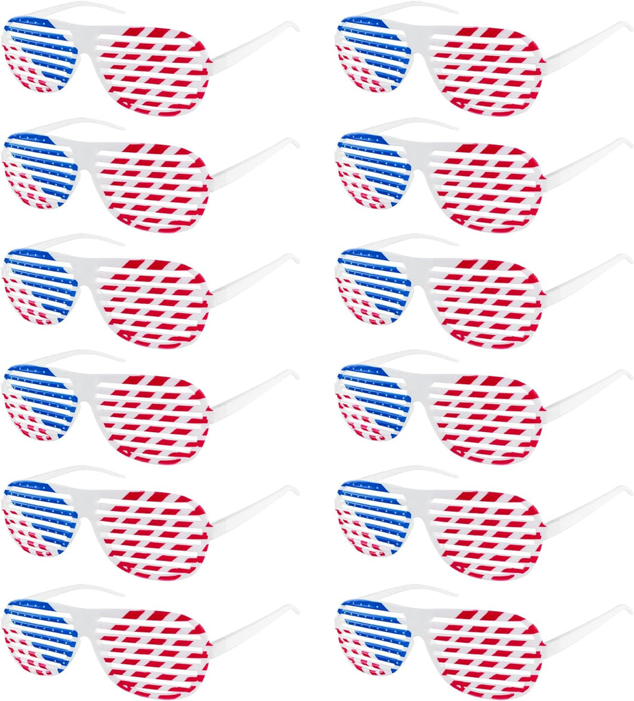 American Flag USA Plastic Shutter Glasses Party Props Decoration 12 Pairs main product photo