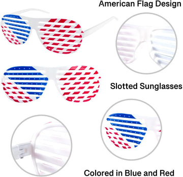 American Flag USA Plastic Shutter Glasses Party Props Decoration 12 Pairs product photo 5