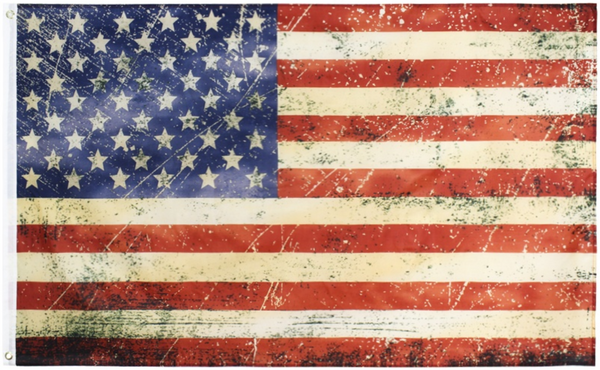Distressed Antiqued American Flag Polyester Outdoor Flag