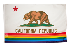 California Rainbow Polyester Flag Gay Pride LGBTQ San Fransisco Festival