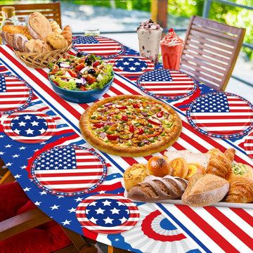 239 Pieces Fourth of July Red White Blue Plates and Napkins with Tablecloth Balloons product photo 6