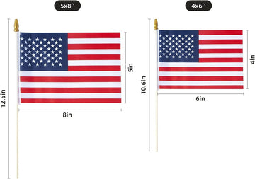 Handheld American Flags on Stick 50 Pack 4x6 product photo 5