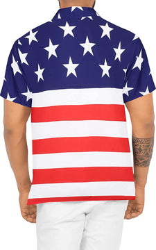 American Flag Beach Tropical Party Shirts Button Down product photo 2