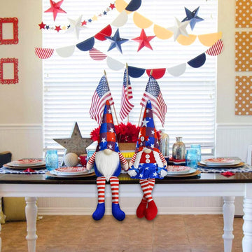 Patriotic Swedish Elf Gnomes July 4th Decorations Set of 2 product photo 2