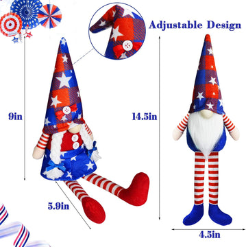 Patriotic Swedish Elf Gnomes July 4th Decorations Set of 2 product photo 5