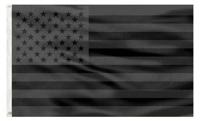 All Black American Flag US Blackout USA not embroidered main product photo