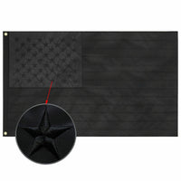 All Black American Flag Embroidered US Blacked Out Flag Blackout