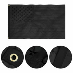 All Black American Flag Embroidered US Blacked Out Flag Blackout