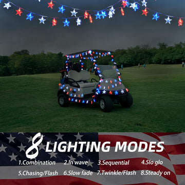 Solar Powered Fairy Lights Red White Blue Stars 60 Stars 9 5 feet product photo 3
