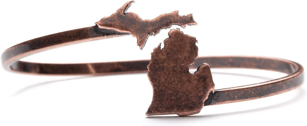 State of Michigan Copper Wrap Bracelet for Women main product photo