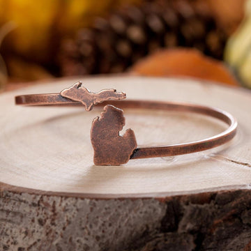 State of Michigan Copper Wrap Bracelet for Women product photo 3