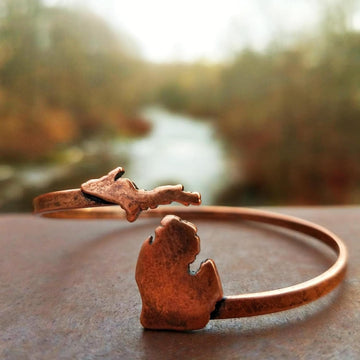 State of Michigan Copper Wrap Bracelet for Women product photo 4