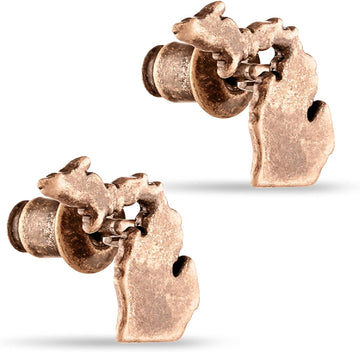 State of Michigan Vintage Copper Stud Earrings product photo 5